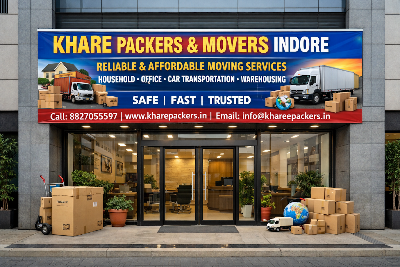 Khare Group Packers And Movers Indore office and packing material store