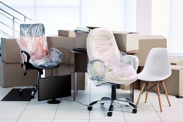 Office furniture protected for relocation